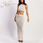 white 2 piece crochet set