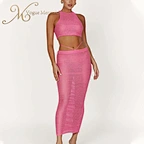 rose red 2 piece crochet set